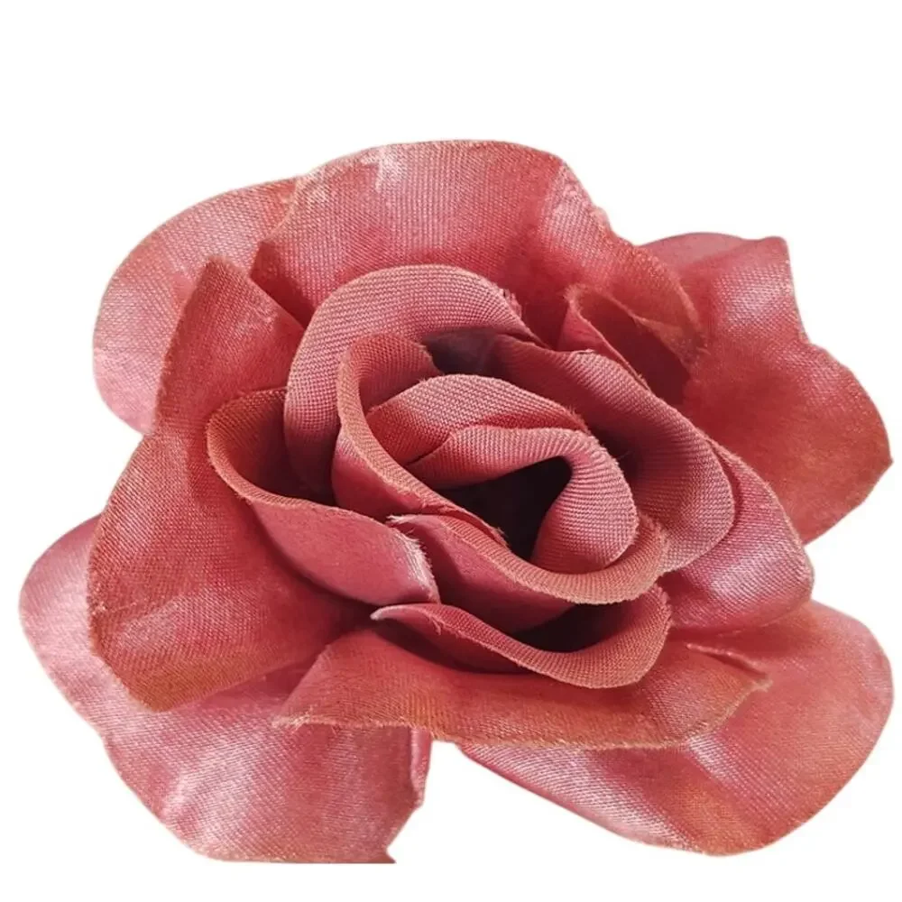 100 Mauve Pink Satin Open Rose Heads Stemless Wedding Floral Craft DIY 2.5in